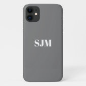 Minimalist Custom monogram naam grijs wit Case-Mate iPhone Case (Achterkant)