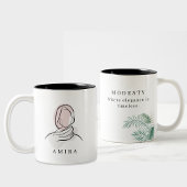 Minimalist Custom Name Hijab Line Art Two-Tone Mug Tweekleurige Koffiemok