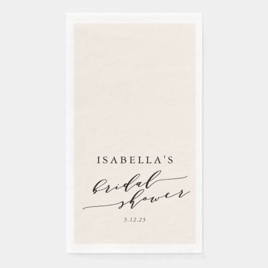 Minimalist Custom Name Vrijgezellenfeest Cream Servet (Voorkant)