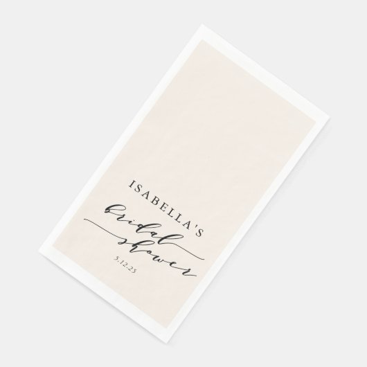 Minimalist Custom Name Vrijgezellenfeest Cream Servet (Hoek)