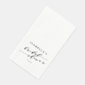 Minimalist Custom Name Vrijgezellenfeest Wit Servet (Hoek)