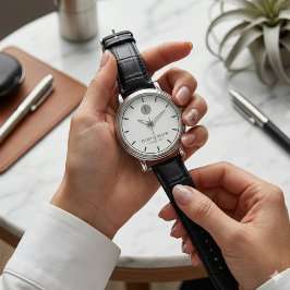 Minimalist Custom Name Watch Modern Elegant Style Horloge