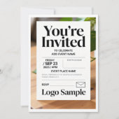 Minimalist Customizable Invitation – Clean Typogra Kaart (Voorkant)