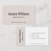 Minimalist Customizable Professional Beige Visitekaartje (Voorkant / Achterkant)