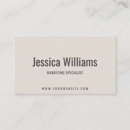 Minimalist Customizable Professional Beige Visitekaartje