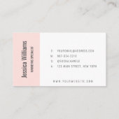 Minimalist Customizable Professional Blush Pink Visitekaartje (Achterkant)