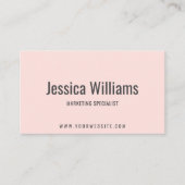 Minimalist Customizable Professional Blush Pink Visitekaartje (Voorkant)