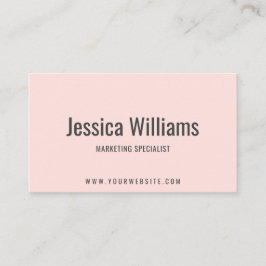 Minimalist Customizable Professional Blush Pink Visitekaartje
