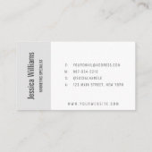 Minimalist Customizable Professional Gray Visitekaartje (Achterkant)