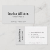 Minimalist Customizable Professional Gray Visitekaartje (Voorkant / Achterkant)