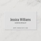 Minimalist Customizable Professional Gray Visitekaartje (Voorkant)