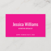 Minimalist Customizable Professional Hot Pink Visitekaartje (Voorkant)