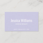 Minimalist Customizable Professional Lavender Visitekaartje (Voorkant)