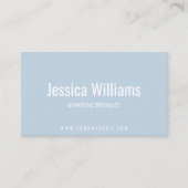 Minimalist Customizable Professional Light Blue Visitekaartje (Voorkant)