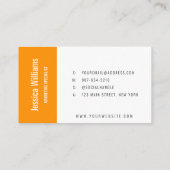 Minimalist Customizable Professional Orange Visitekaartje (Achterkant)