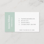 Minimalist Customizable Professional Pastel Green Visitekaartje (Achterkant)