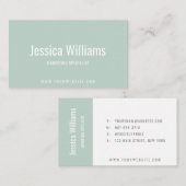 Minimalist Customizable Professional Pastel Green Visitekaartje (Voorkant / Achterkant)