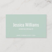 Minimalist Customizable Professional Pastel Green Visitekaartje (Voorkant)