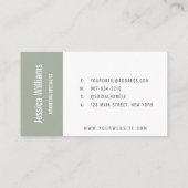 Minimalist Customizable Professional Sage Green Visitekaartje (Achterkant)