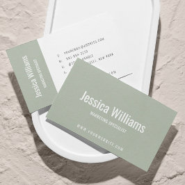 Minimalist Customizable Professional Sage Green Visitekaartje