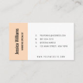 Minimalist Customizable Professional Soft Peach Visitekaartje (Achterkant)