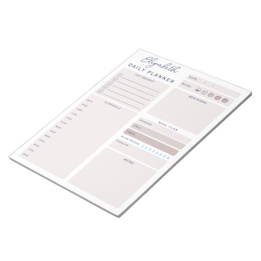 Minimalist Customizable To Do List Daily Planner Notitieblok (Schuin)