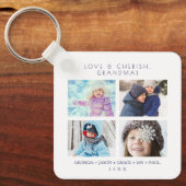 Minimalist Cute 8 Photos Collage Family Keepsake Sleutelhanger (Voorkant)