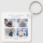 Minimalist Cute 8 Photos Collage Family Keepsake Sleutelhanger (Achterkant)