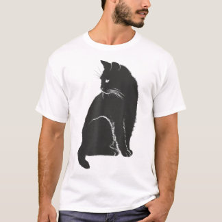 Minimalist Cute Black Cat Owner Feline Art Kitten T-shirt
