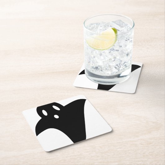 Minimalist cute ghost  kartonnen onderzetters (Insitu)