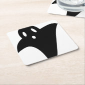 Minimalist cute ghost  kartonnen onderzetters (Schuin)