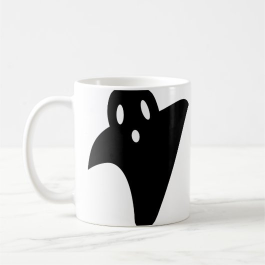 Minimalist cute ghost  koffiemok (Links)