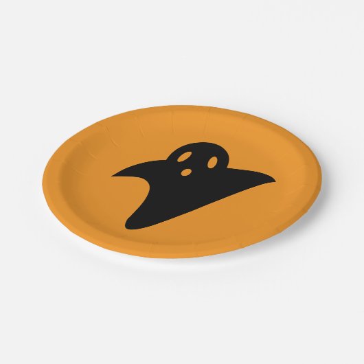 Minimalist cute ghost  papieren bordje (Gekanteld)