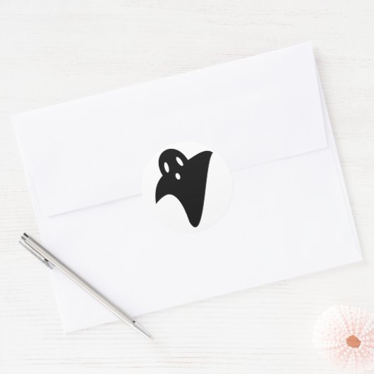 Minimalist cute ghost  ronde sticker (Envelop)
