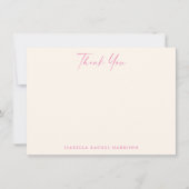 Minimalist Cute Hot Pink Cream Custom Bat Mitzvah Bedankkaart (Voorkant)