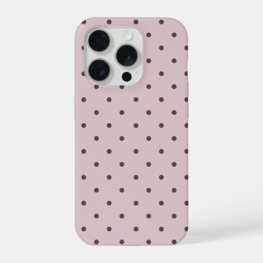 Minimalist Cute Soft Light Pink Brown Polka Dots iPhone Hoesje (Achterkant)