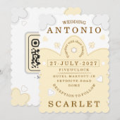 Minimalist Cute Wedding Warm And Modern Aesthetic Kaart (Voorkant / Achterkant)