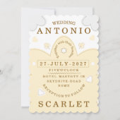 Minimalist Cute Wedding Warm And Modern Aesthetic Kaart (Voorkant)