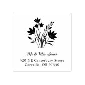 Minimalist Cute Wildflowers Bunch Family Address Rubberstempel (Afrduk)