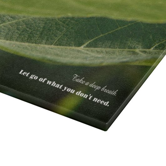 Minimalist Cutting Board – "Take a Deep Breath"  Snijplank (Hoek)