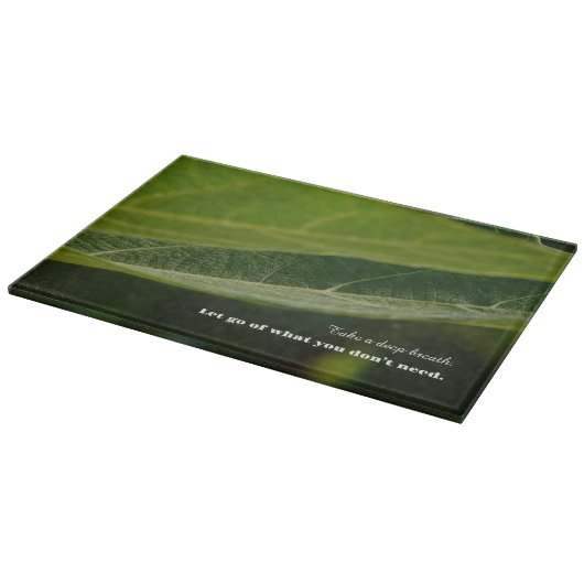 Minimalist Cutting Board – "Take a Deep Breath"  Snijplank (Hoek)
