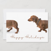 MInimalist Dachshund-Kerstfeest Happy Feestdagenkaart (Voorkant)