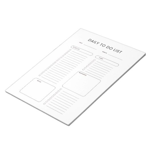 Minimalist daily to-do list notepad notitieblok (Schuin)