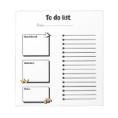 Minimalist Daily To-Do List Notepad | Productivity Notitieblok (Voorkant)