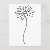 Minimalist Daisy Floral Line Art  Briefkaart (Voorkant)