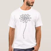 Minimalist Daisy Floral Line Art T-shirt (Voorkant)