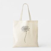 Minimalist Daisy Floral Line Art Tote Bag (Achterkant)