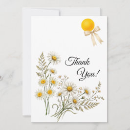 Minimalist Daisy Floral Thank You Note Bedankkaart
