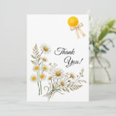 Minimalist Daisy Floral Thank You Note Bedankkaart (Staand voorkant)
