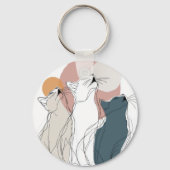 Minimalist Daisy Flowers Metal Keychain (Achterkant)